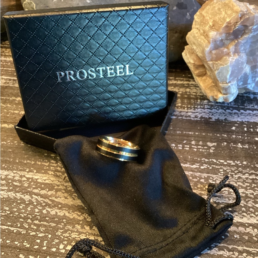 Gold and Black Tungsten men’s Ring